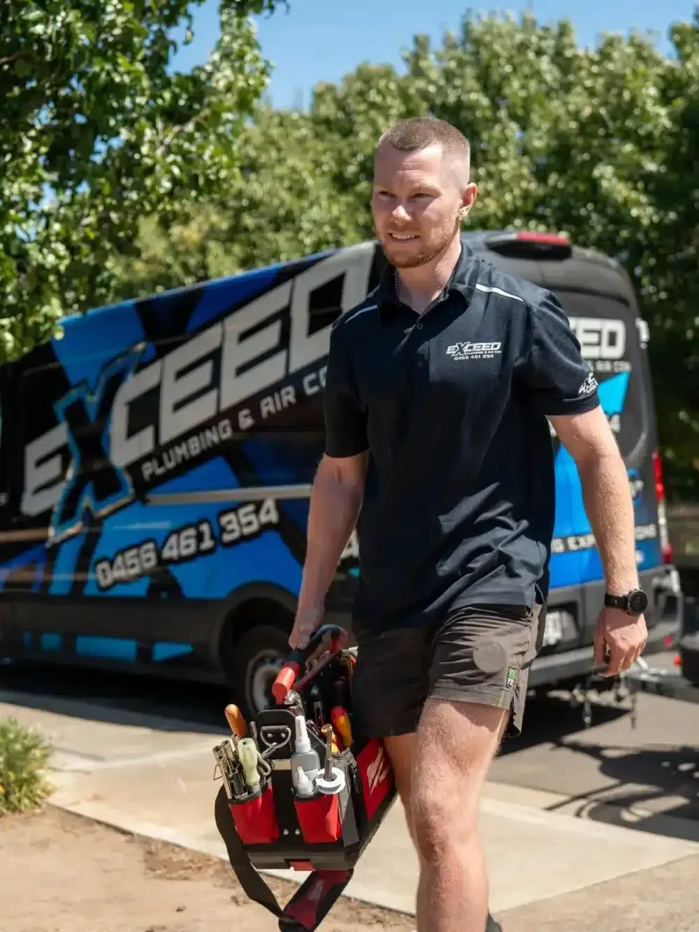 Local plumber arriving at a Salisbury Park home